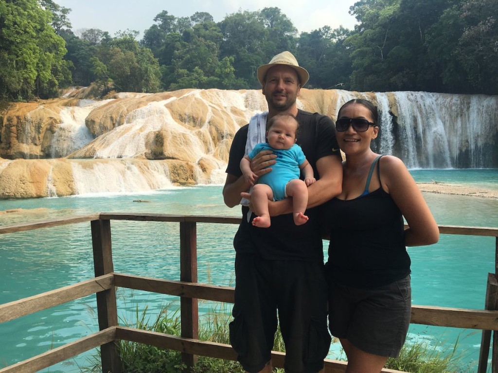 an den Wasserfällen in Chiapas